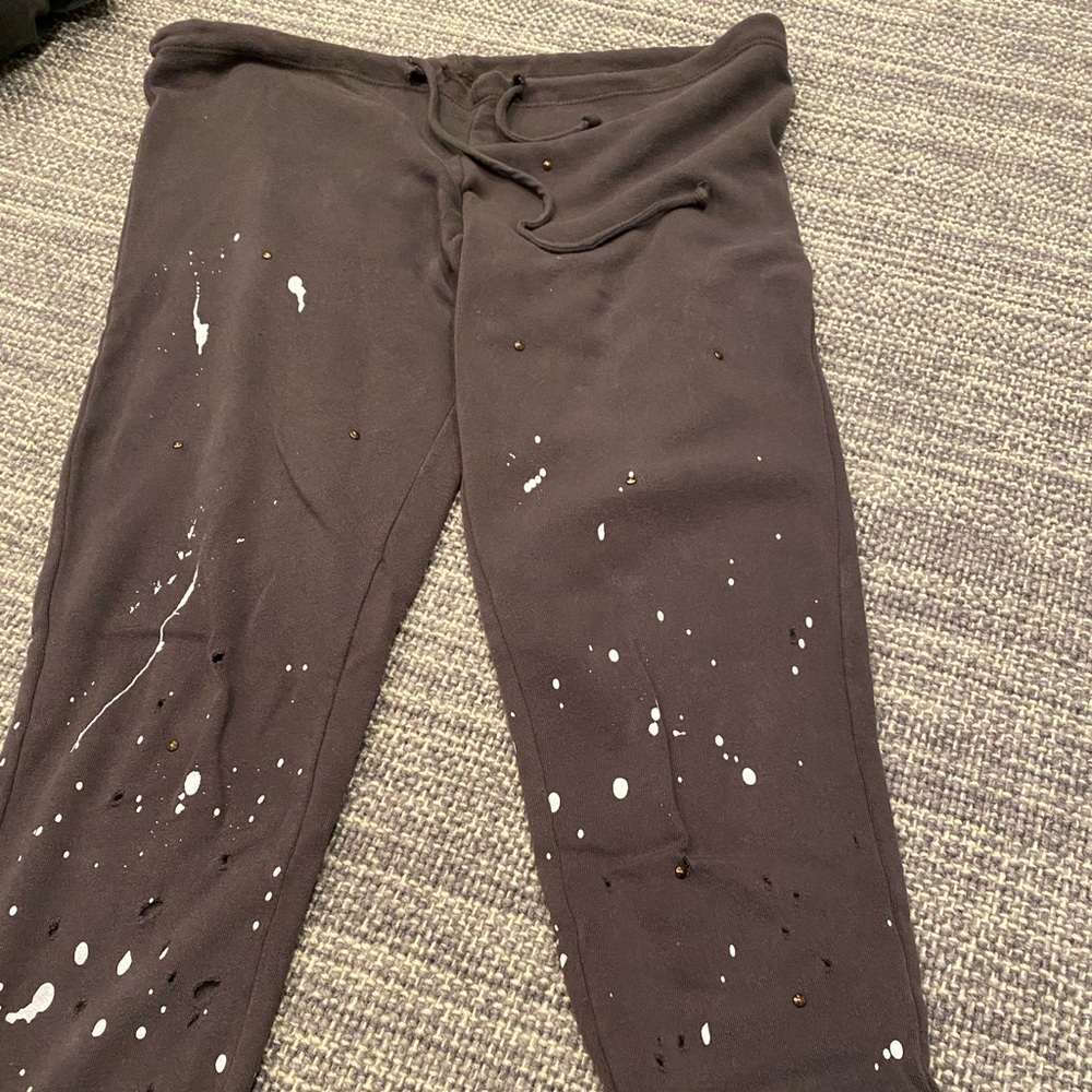 CHASOR SIZE XS GREY SPLATTER SWEATPANTS W/ GEMS!!!